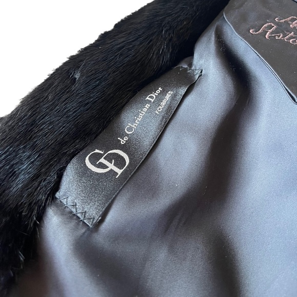 Authentic Christian Dior Genuine Black Ranch Mink Jacket Coat Women’s Large - Picture 12 of 13